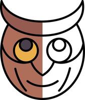 Owl Filled Half Cut Icon vector