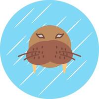 Walrus Flat Blue Circle Icon vector
