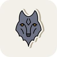 Wolf Line Filled White Shadow Icon vector