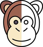 Monkey Filled Half Cut Icon vector