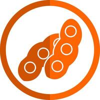 Soybean Glyph Orange Circle Icon vector