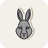 Rabbit Line Filled White Shadow Icon vector