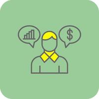 Financial Consultant Filled Yellow Icon vector