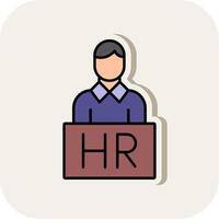 Human Resources Line Filled White Shadow Icon vector