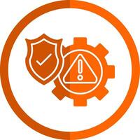 Risk Management Glyph Orange Circle Icon vector