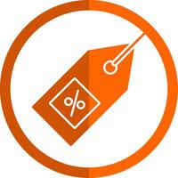 Offer Glyph Orange Circle Icon vector