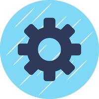 Gears Flat Blue Circle Icon vector