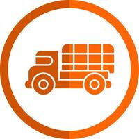 Military Truck Glyph Orange Circle Icon vector