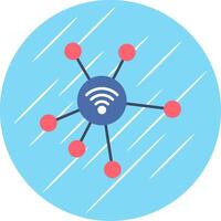 Network Flat Blue Circle Icon vector