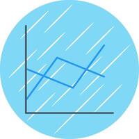 Line Chart Flat Blue Circle Icon vector
