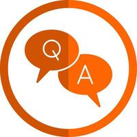 Question And Answer Glyph Orange Circle Icon vector