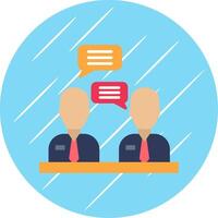 Meeting Flat Blue Circle Icon vector