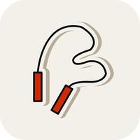 Jumping Rope Line Filled White Shadow Icon vector