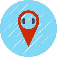 Gym Location Flat Blue Circle Icon vector