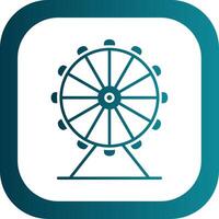 Ferris Wheel Glyph Gradient Round Corner Icon vector