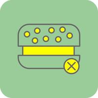 No Fast Food Filled Yellow Icon vector