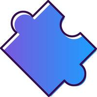 Puzzle Gradient Filled Icon vector