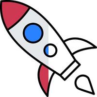 Rocket Filled Half Cut Icon vector