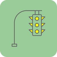 Traffic Lights Filled Yellow Icon vector