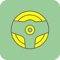 Steering Wheel Filled Yellow Icon vector