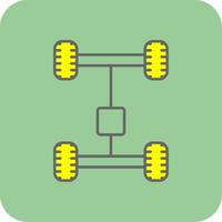 Axletree Filled Yellow Icon vector