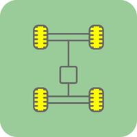 Axletree Filled Yellow Icon vector