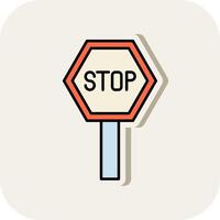 Pit Stop Line Filled White Shadow Icon vector