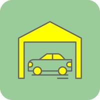 Garage Filled Yellow Icon vector