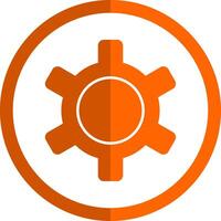 Gear Glyph Orange Circle Icon vector