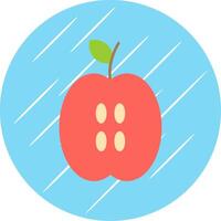 manzana plano azul circulo icono vector