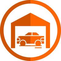 Garage Glyph Orange Circle Icon vector