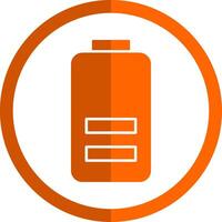 Battery Glyph Orange Circle Icon vector