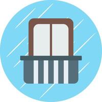 Balcony Flat Blue Circle Icon vector