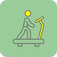 Treadmill Filled Yellow Icon vector