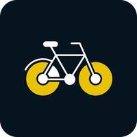 icono de dos colores de glifo de bicicleta vector