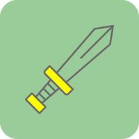 Sword Filled Yellow Icon vector