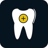 Tooth Glyph Two Color Icon vector