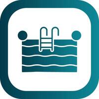 Swimming Pool Glyph Gradient Round Corner Icon vector