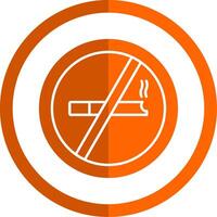 No Smoking Glyph Orange Circle Icon vector