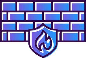 Firewall Gradient Filled Icon vector