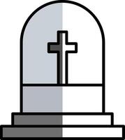 Grave Filled Half Cut Icon vector