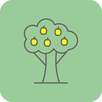 Fruit Tree Filled Yellow Icon vector