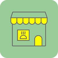 Grocery Store Filled Yellow Icon vector