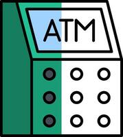 Atm Machine Filled Half Cut Icon vector