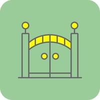 Gate Filled Yellow Icon vector