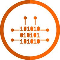 Binary Code Glyph Orange Circle Icon vector