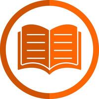 Book Glyph Orange Circle Icon vector