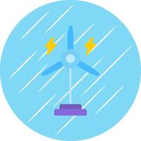 eólico turbina plano azul circulo icono vector