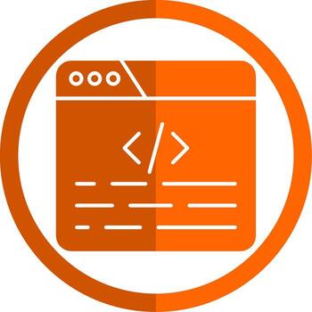 Coding Glyph Orange Circle Icon vector