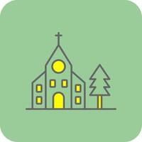 Church Filled Yellow Icon vector